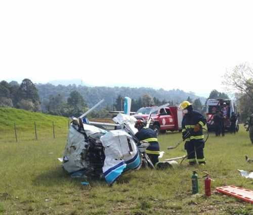 Deja caída de aeronave en Valle de Bravo, un fallecido y tres lesionados